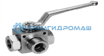Гидравлический 3-х ходовой шаровой кран KHB3K-BSP1‐1/2 (DN40) с отверстиями